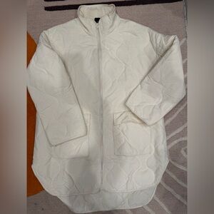 Topman Oversize Cream Quilted Jacket